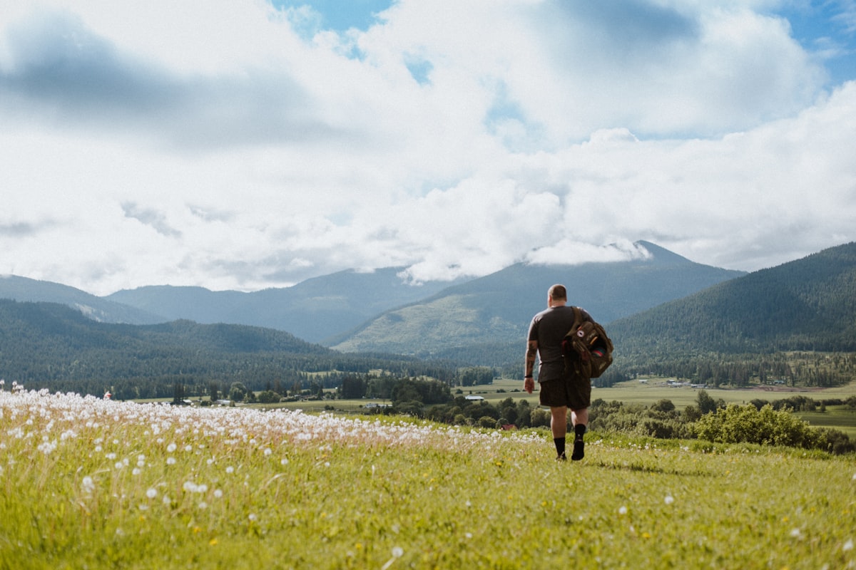 Active senior man exercising outdoors